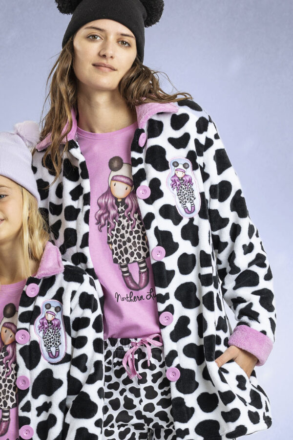 Πιζάμα μωβ με animal print Santoro