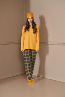 Set homewear fleece κίτρινο πράσινο Linclalor