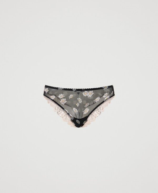 Slip brazil Daisy print nero Twin Set