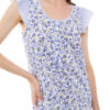 Νυχτικό γαλάζιο ριγέ floral Pink Label