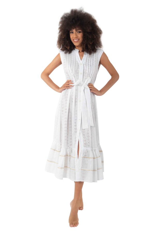 Φόρεμα λευκό embroidery Iconique