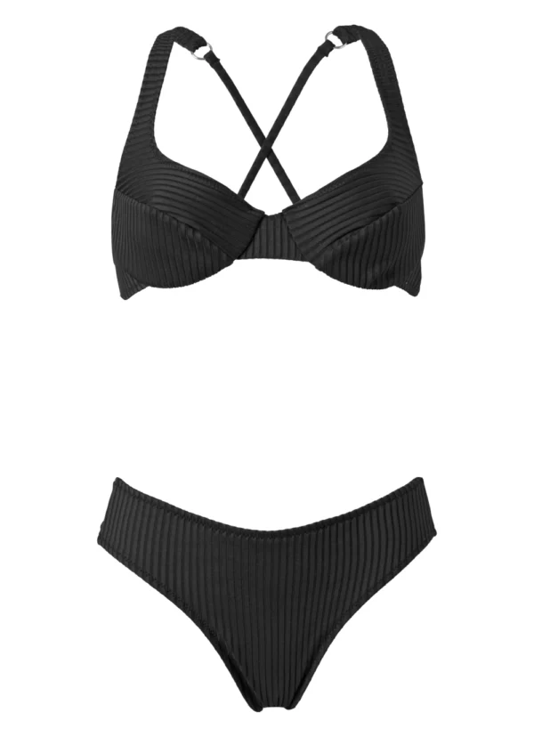 Set μπικίνι Isabel Black Rib Stefania Frangista