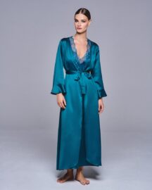 Ρόμπα satin maxi emerald Lida Lingerie