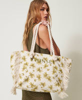 Τσάντα canvas olive leaf palm Twin Set Τσάντα canvas olive leaf palm Twin Set
