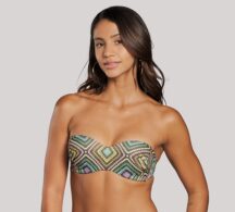 Set Μπικίνι strapless επένδυση μπανέλα geometrical print Crool Swimwear Set Μπικίνι strapless επένδυση μπανέλα geometrical print Crool Swimwear