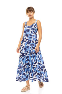 Μακρύ Φόρεμα Abstract floral Pink Label
