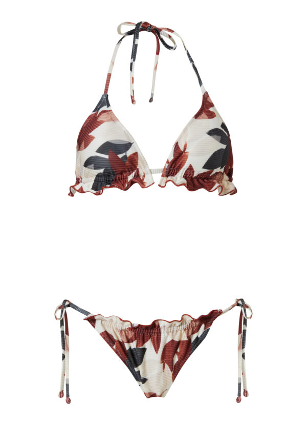 Τρίγωνο μπικίνι Gigi botanical brown rib Stefania Frangista
