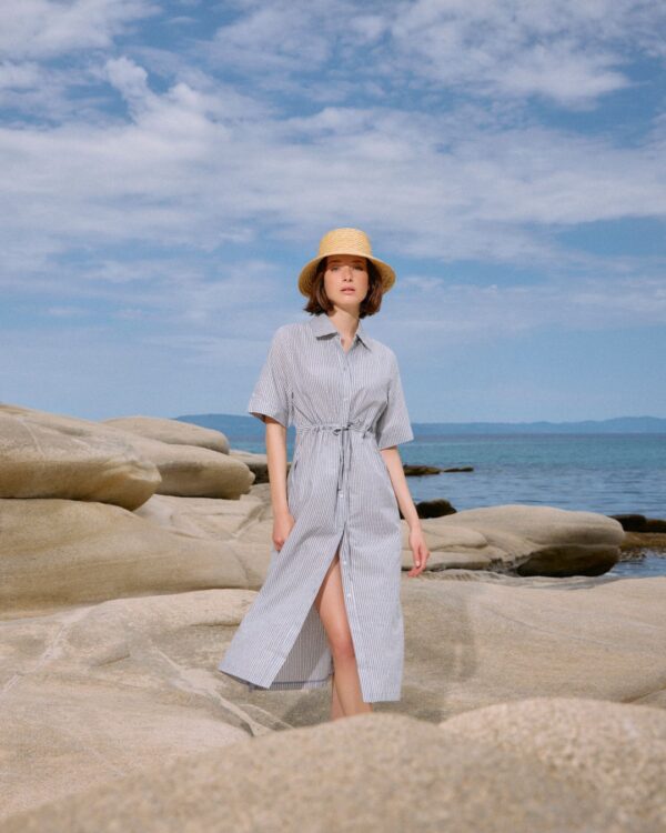 Midi φόρεμα Denim stripes Pink Label