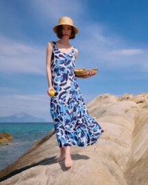 Μακρύ Φόρεμα Abstract floral Pink Label Μακρύ Φόρεμα Abstract floral Pink Label