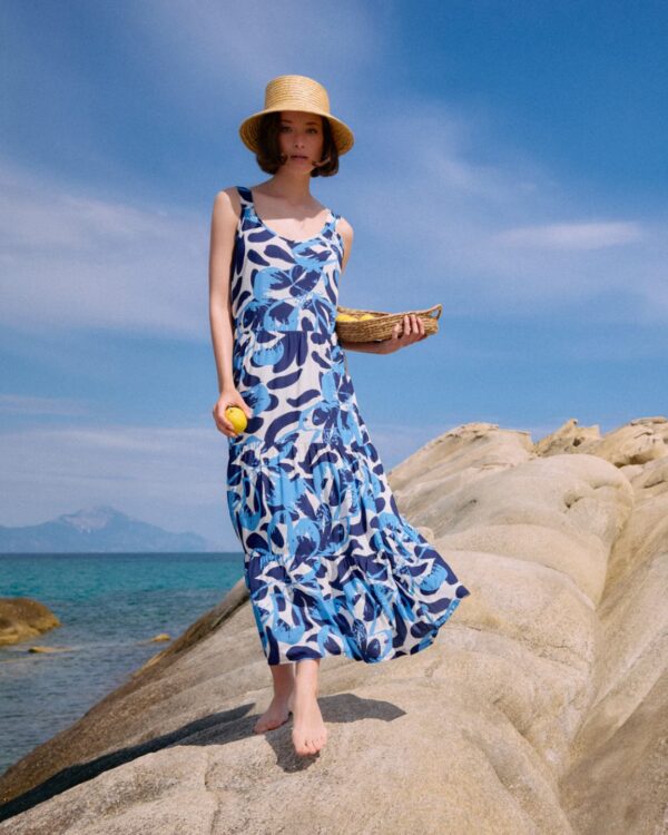 Μακρύ Φόρεμα Abstract floral Pink Label