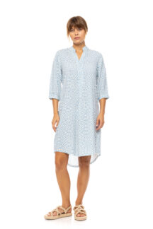 Φόρεμα vista blue and cream Pink Label Φόρεμα vista blue and cream Pink Label