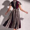 Φόρεμα πουκαμίσα maxi black bordeaux David