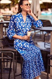 Μακρύ φόρεμα Blue Floral Iconique