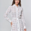 Φόρεμα πουκαμίσα white embroderied Indira
