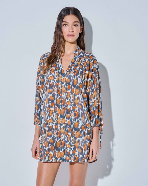 Φόρεμα πουκαμίσα animal print Lida Swimwear