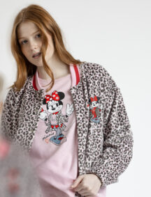 Ρόμπα ζακέτα fleece pink leopard Minnie Mouse Disney