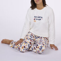 Πυζάμα fleece blanc Melissa Brown