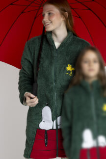 Ρόμπα ζακέτα fleece grey melange Snoopy Peanuts