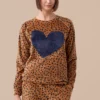 Πυζάμα velour blue animal print Noidinotte