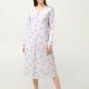 Νυχτικό midi grey pink floral Pillow talk by Vamp