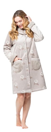 Ρόμπα midi roses fleece Senoretta by Egatex