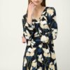 Νυχτικό maxi blue floral Vamp
