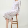 Νυχτικό midi grey pink floral Pillow talk by Vamp