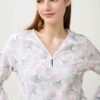 Νυχτικό midi grey pink floral Pillow talk by Vamp