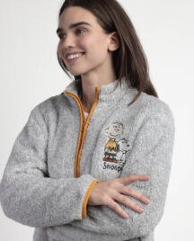Ρόμπα ζακέτα fleece grey melange Snoopy Peanuts
