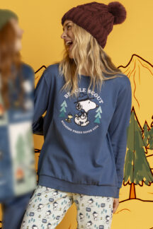 Πυζάμα μπλε ραφ Snoopy Peanuts