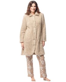 Ρόμπα ζακέτα grey animal print fleece Egatex