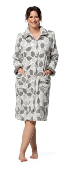 Ρόμπα midi leaves fleece Egatex