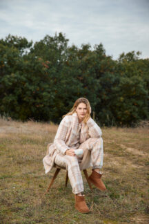 Ρόμπα soft plaid fleece Pink Label