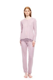 Πυζάμα lilac bamboo Solid Pink Label