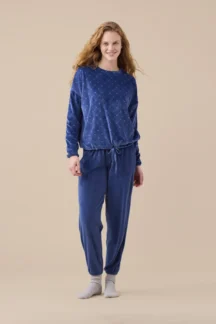 Set velour blue hearts Noidinotte