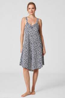 Midi blue floral νυχτικό Penky