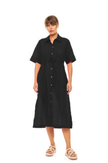Φόρεμα maxi black embrodery Pink Label