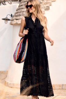 Φόρεμα maxi broderie Iconique