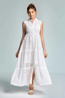 Φόρεμα maxi broderie Iconique
