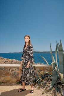 Φόρεμα maxi Yellow Leopard Pink Label