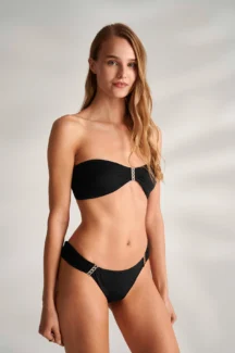 Strapless bikini black midnight satin Cocomo