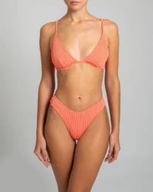 Τρίγωνο μπικίνι Calisa peach curly Stefania Frangista