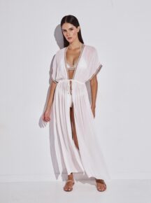 Maxi tunic ivoire κροσέ δαντέλα Lida Swimwear