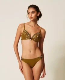 Slip brazil Shiny Oil Embroidered tulle Twin Set