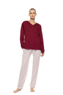 Πυζάμα Stripe bordeaux Pink Label
