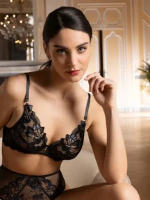 Σουτιέν τρίγωνο μπανέλα noir Cuir Sexy Couture Lise Charmel