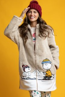 Ρόμπα ζακέτα fleece white winter lover Snoopy and Friends Peanuts