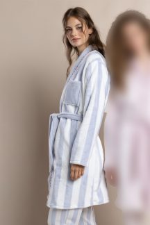 Ρόμπα velour pink stripes Admas