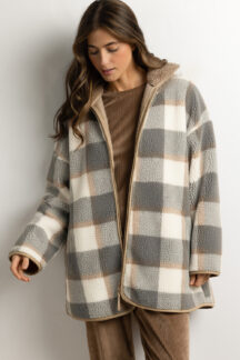 Ρόμπα ζακέτα fleece καρό Admas