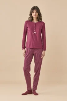 Πυζάμα bordeaux stripes Noidinotte